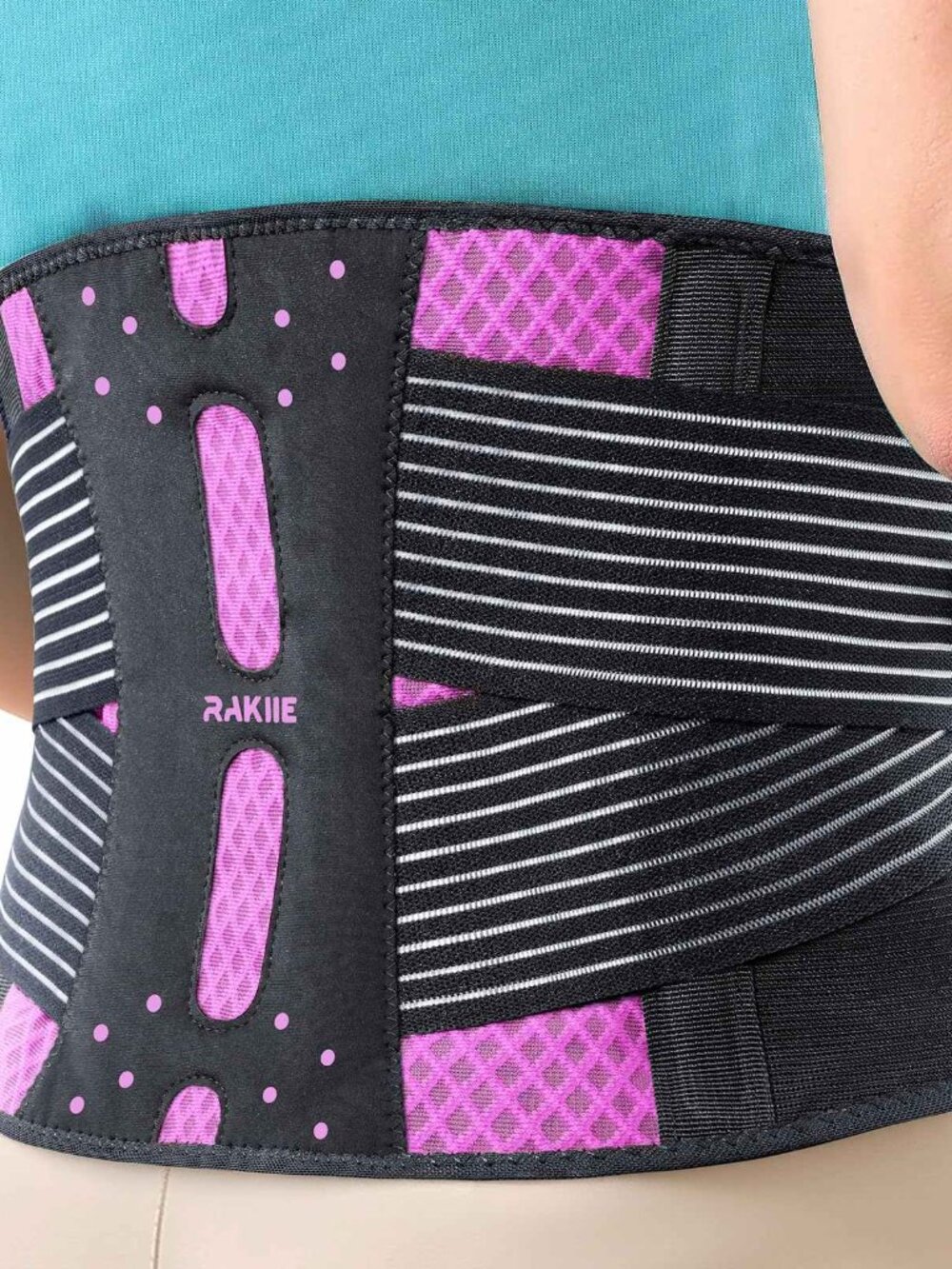 Rakiie Slim Back Brace for Lower Back Pain Relief, Lightweight & Breathable Back